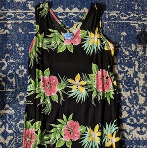 Jane Ashley Hibiscus Maxi Dress with Sequin Accents, size XL